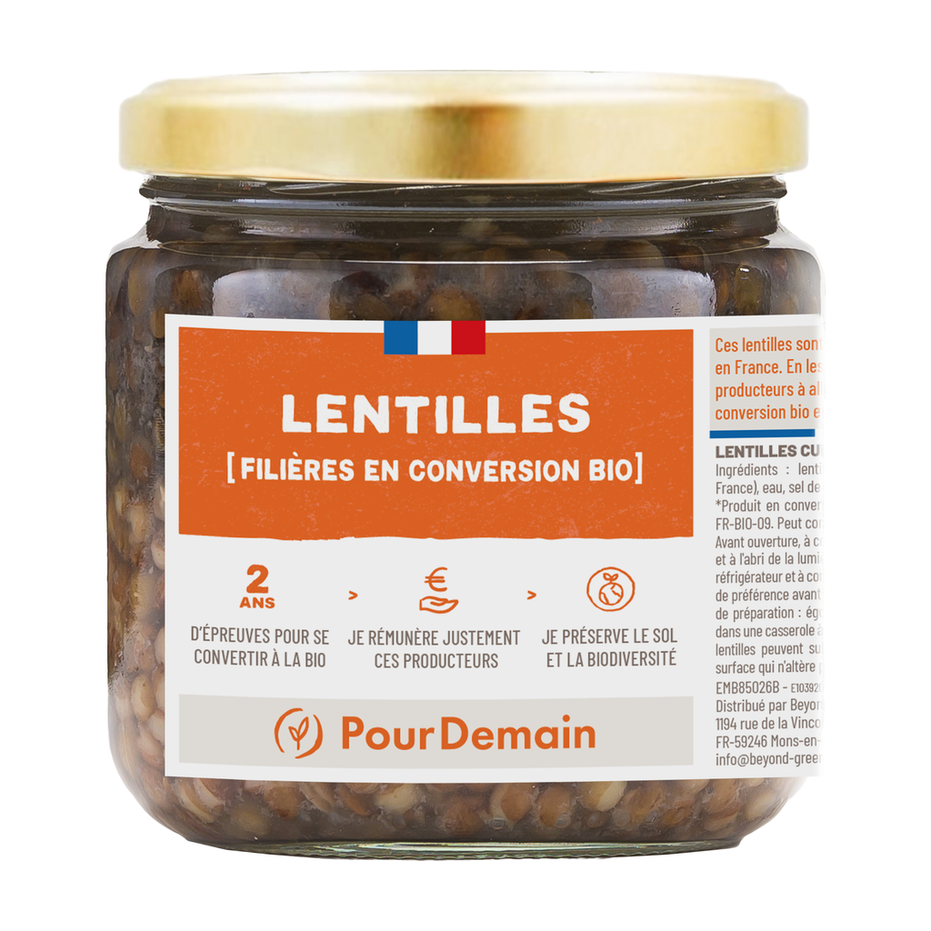 265g - Conserve de lentilles en conversion bio - Pour Demain