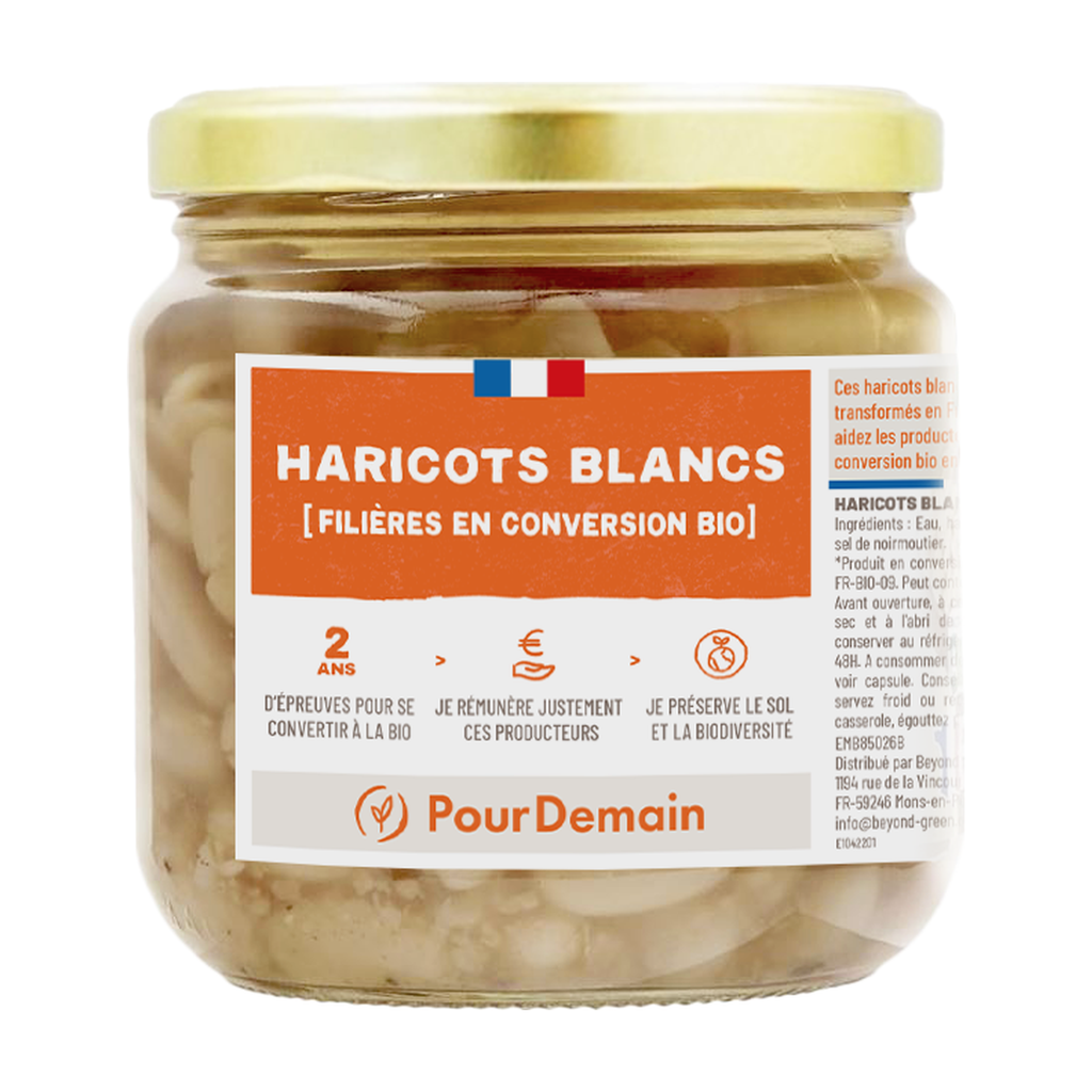 265g - Conserve de haricots blancs en conversion bio - Pour Demain