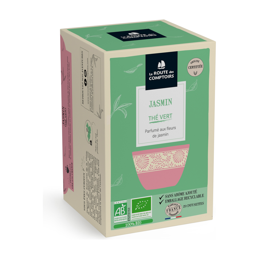 [RC-JASMIN] 20 infusettes bio - Thé Jasmin bio - La Route des Comptoirs