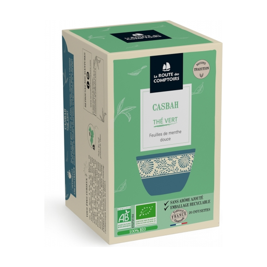 [RC-CASBAHMENTHE] 20 infusettes bio - Thé Casbah Menthe bio - La Route des Comptoirs