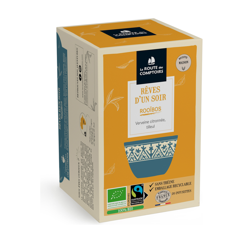[RC-ROOIBOSREV] 20 infusettes - Rooïbos Rêve d'un soir bio - La Route des Comptoirs