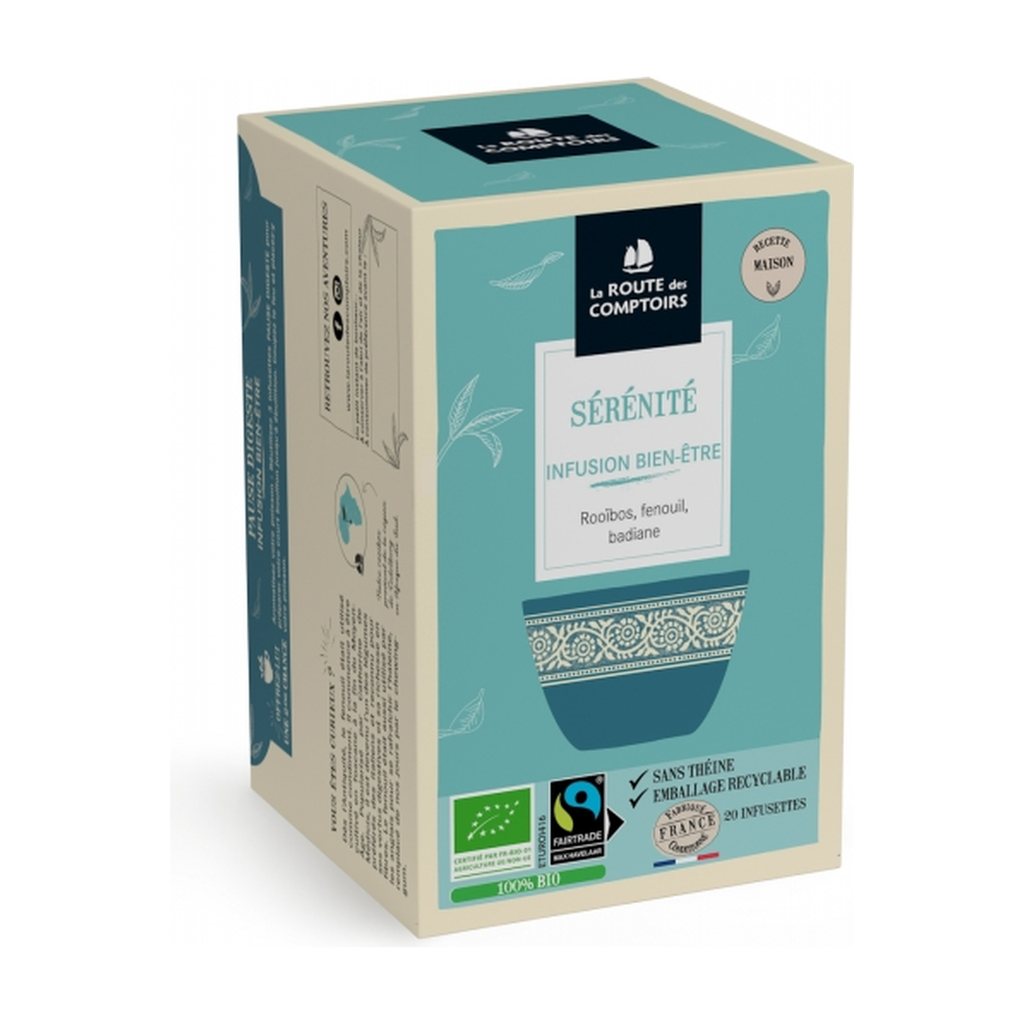 [RC-IDSERENITE] 20 infusettes bio - Infusion sérénité bio - La Route des Comptoirs