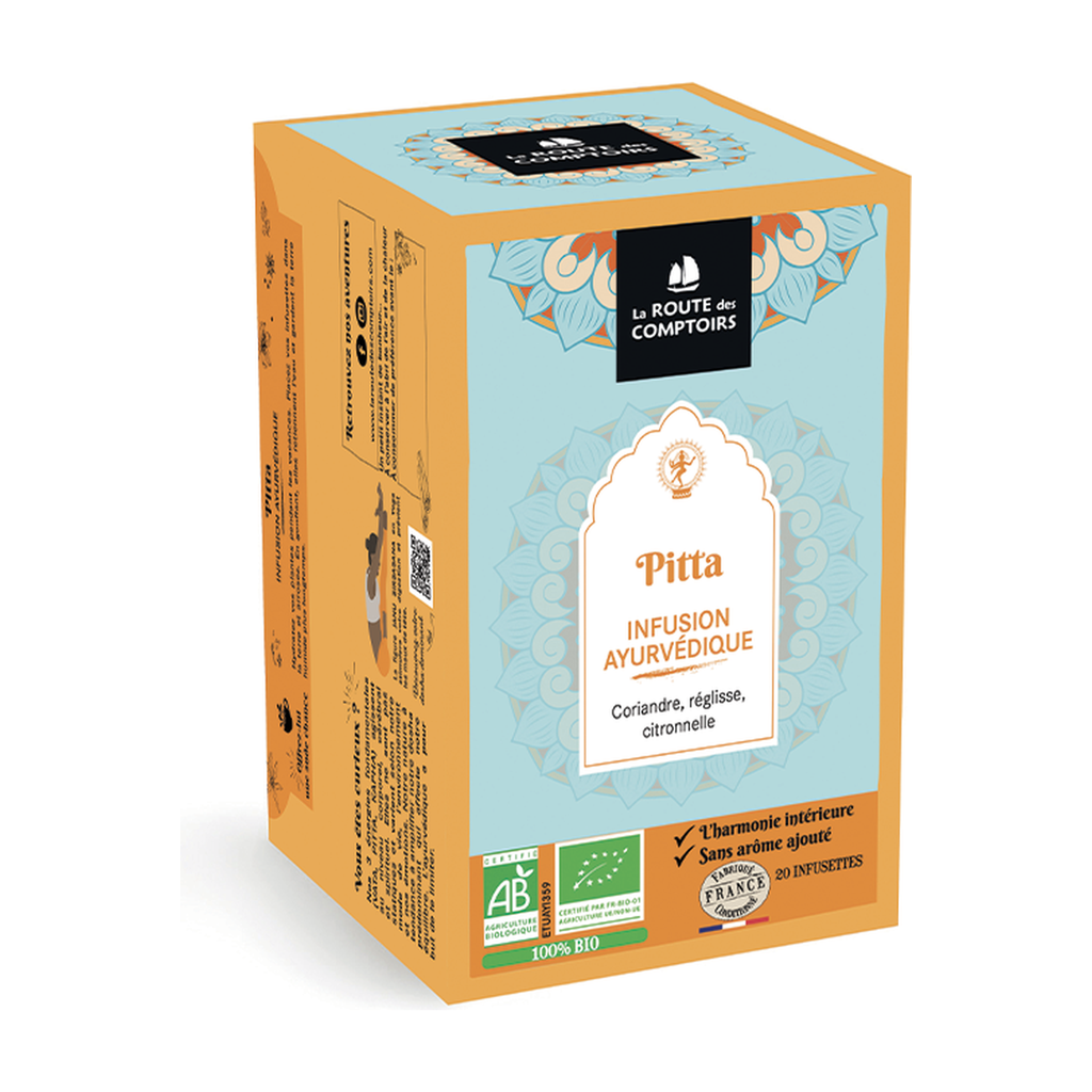 [RC-AYURV] 20 infusettes bio - Infusion Ayurvédique Pitta bio - La Route des Comptoirs