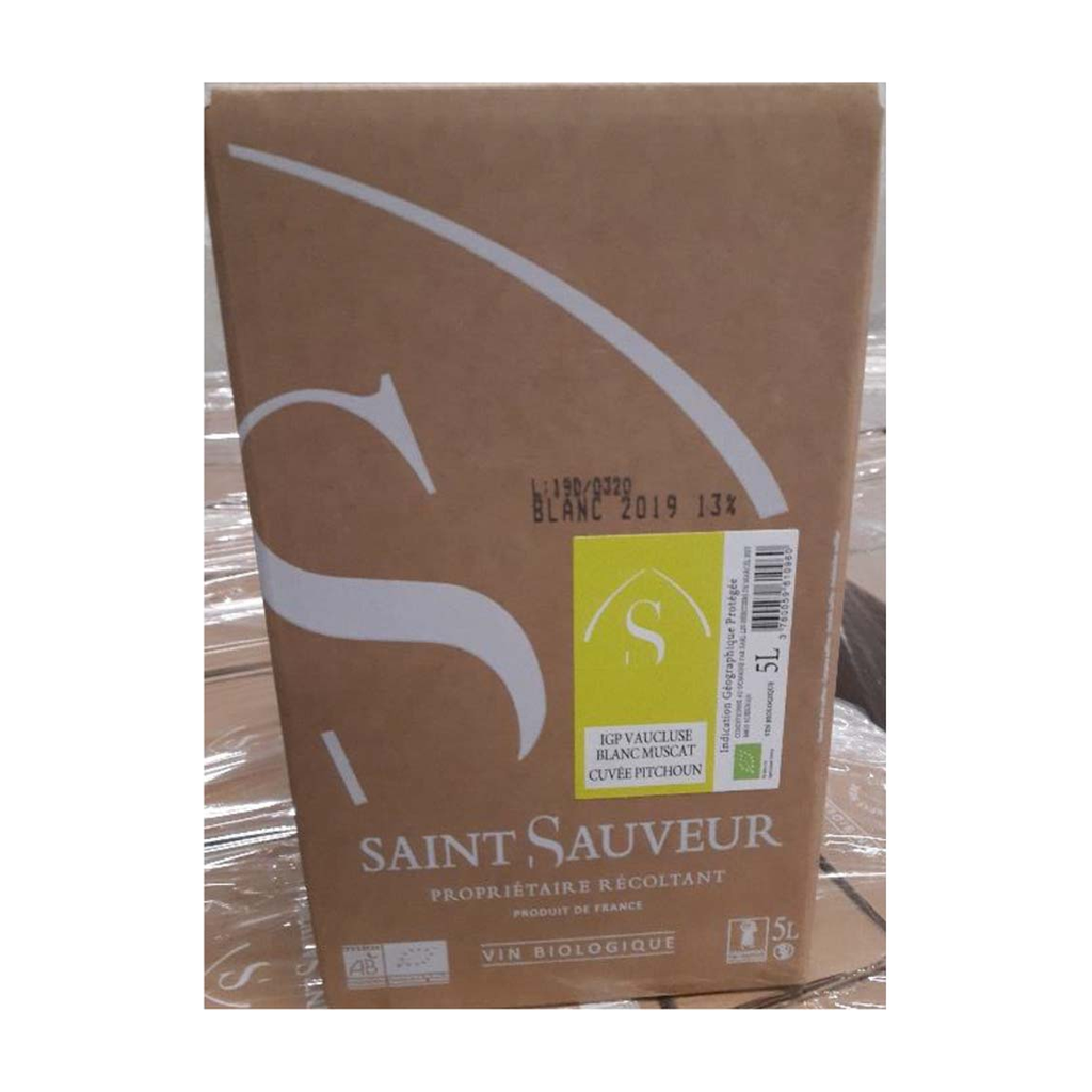 [VB-RHOVAU-STSAU5L] 5l - IGP Vaucluse blanc Muscat bio - Château Saint Sauveur
