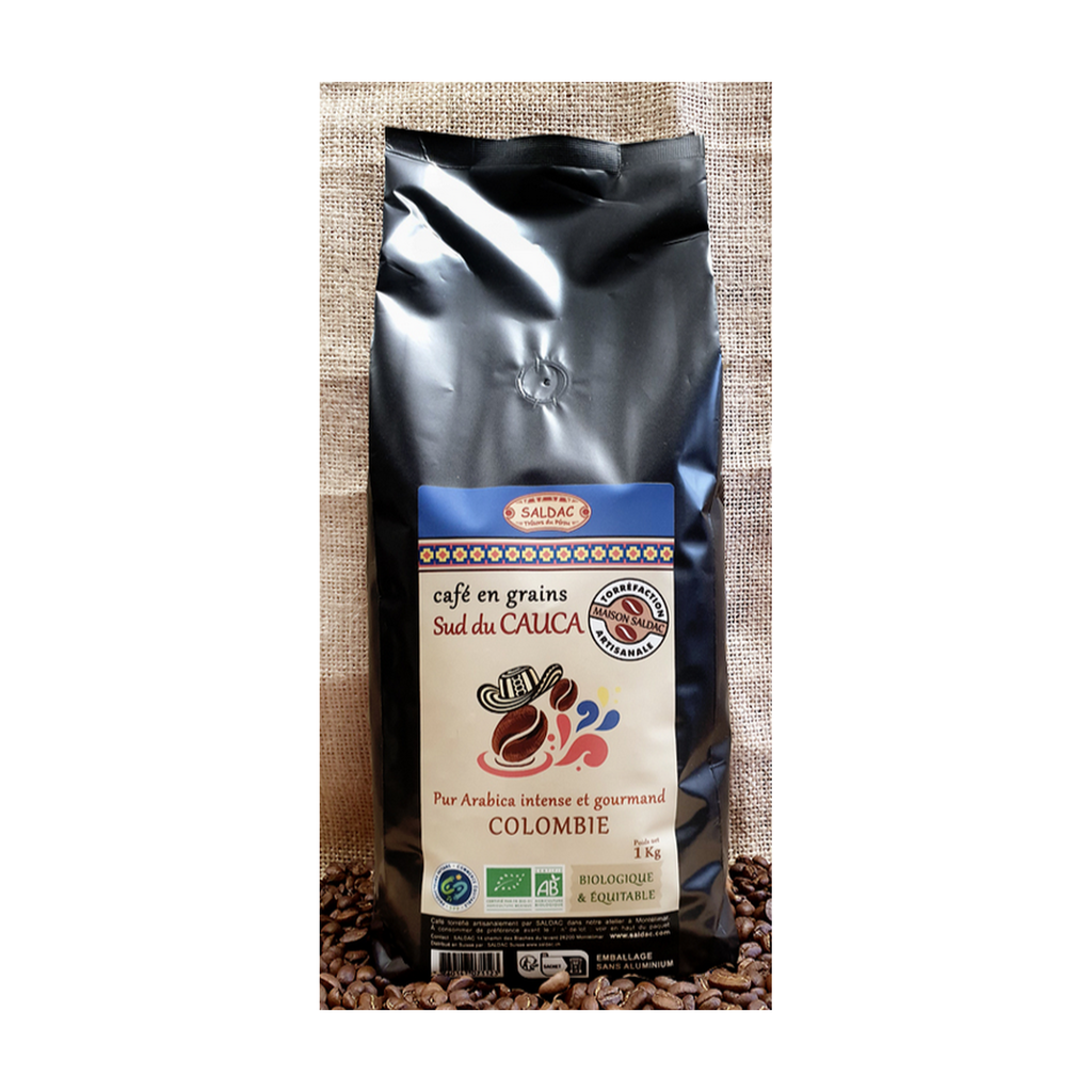[SD-CAFEGR250COL] 250g - Café Sud du Cauca - Colombie grain bio - Saldac