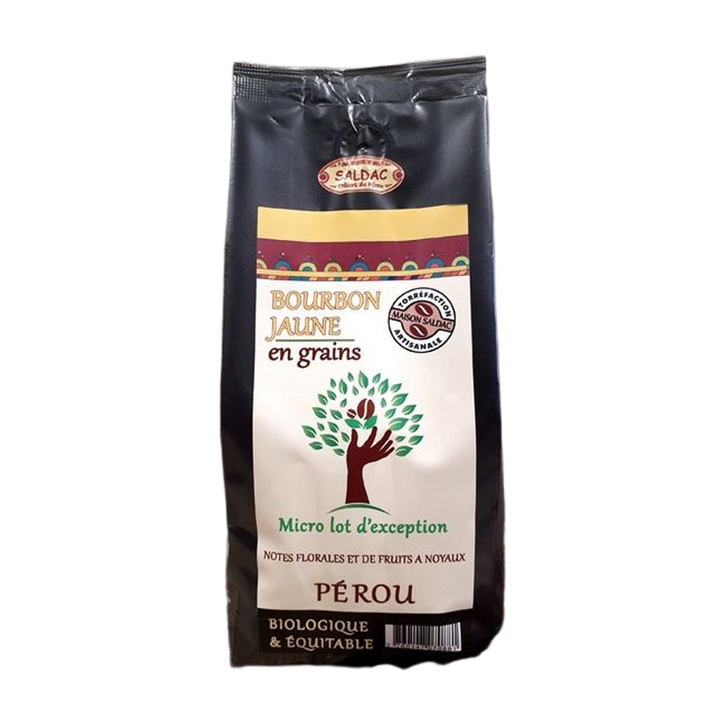 [SD-CAFEBBJAU250GR] 250g - Café grand cru d'exception Bourbon Jaune - Pérou 1600m d'altitude grain bio - Saldac