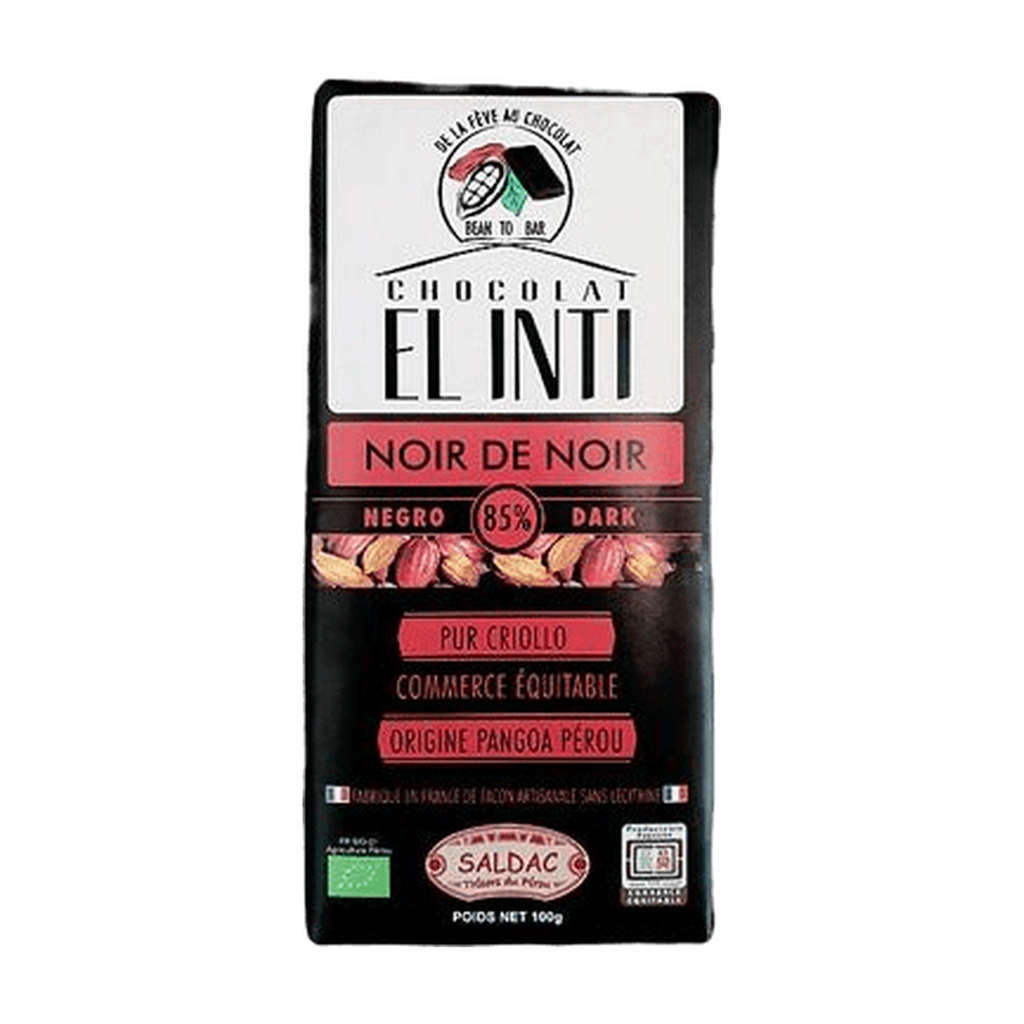 [SD-NOIR85] 100g - Chocolat noir 85% cacao El Inti bio - Saldac