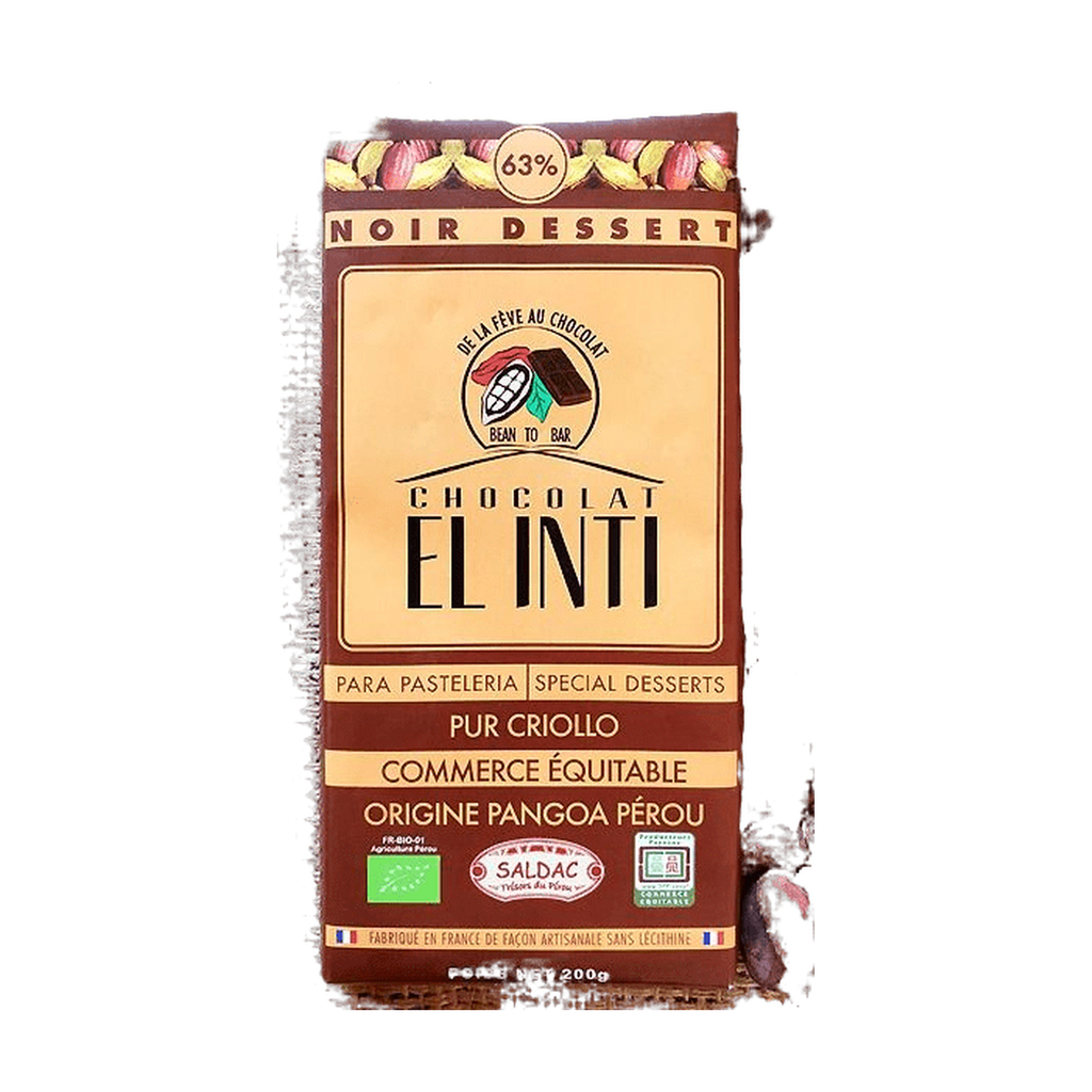 200g - Chocolat noir 63% spécial desserts bio - Saldac