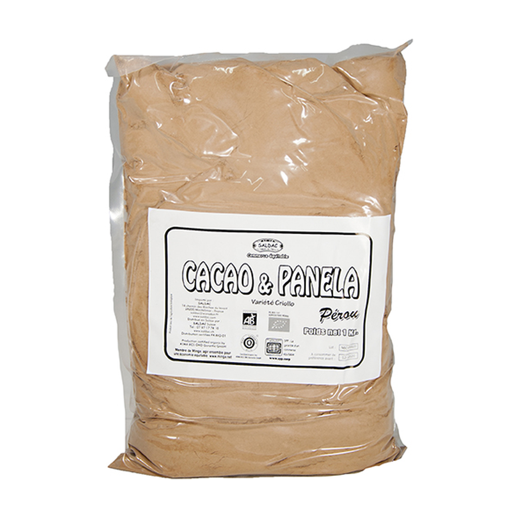 [SD-CACPAN1KG] 1kg - Cacao pur en poudre et panela bio - Saldac