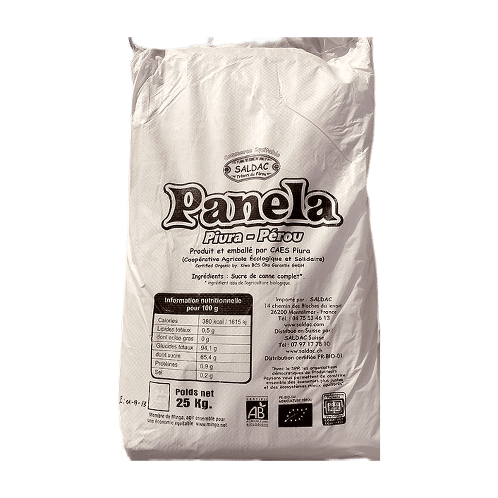 [SD-SUCRE25KG] 25kg - Sucre de canne complet (Panela) bio - Saldac