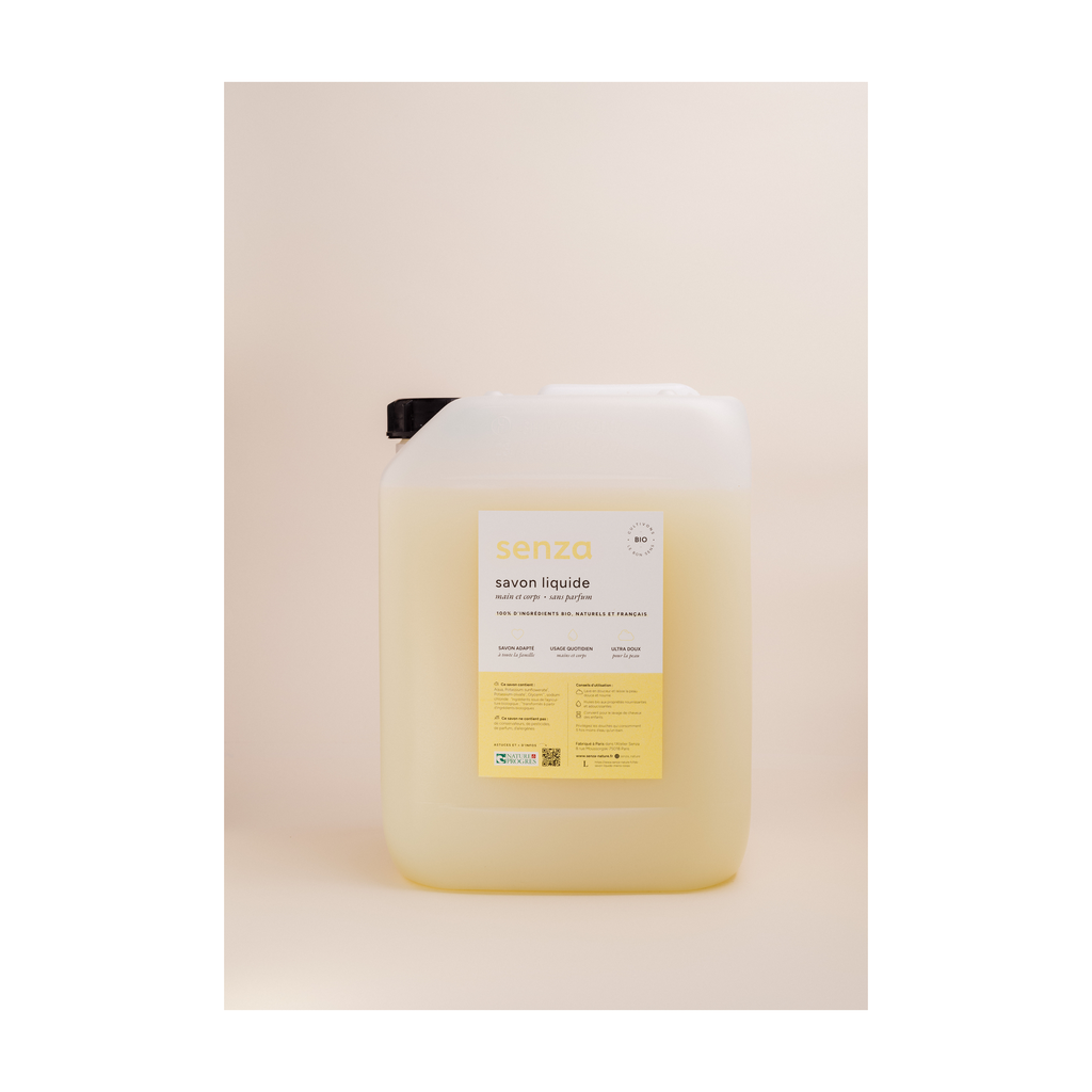 [SZ-SMC10] 10l - Savon Mains & Corps (réemploi) Nature et Progrès - Senza