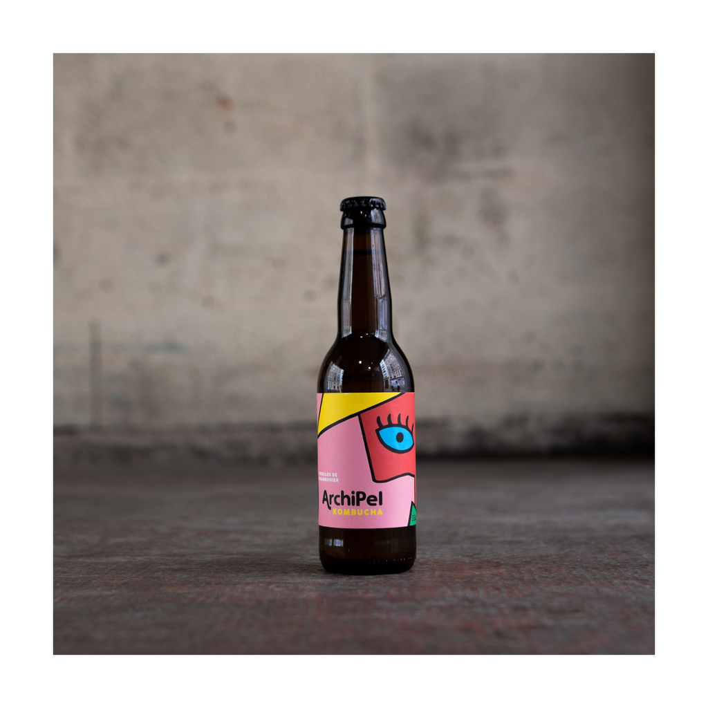 [AR-FRAMB33] 33cl - Kombucha Framboisier bio Bouteille Verre - Archipel