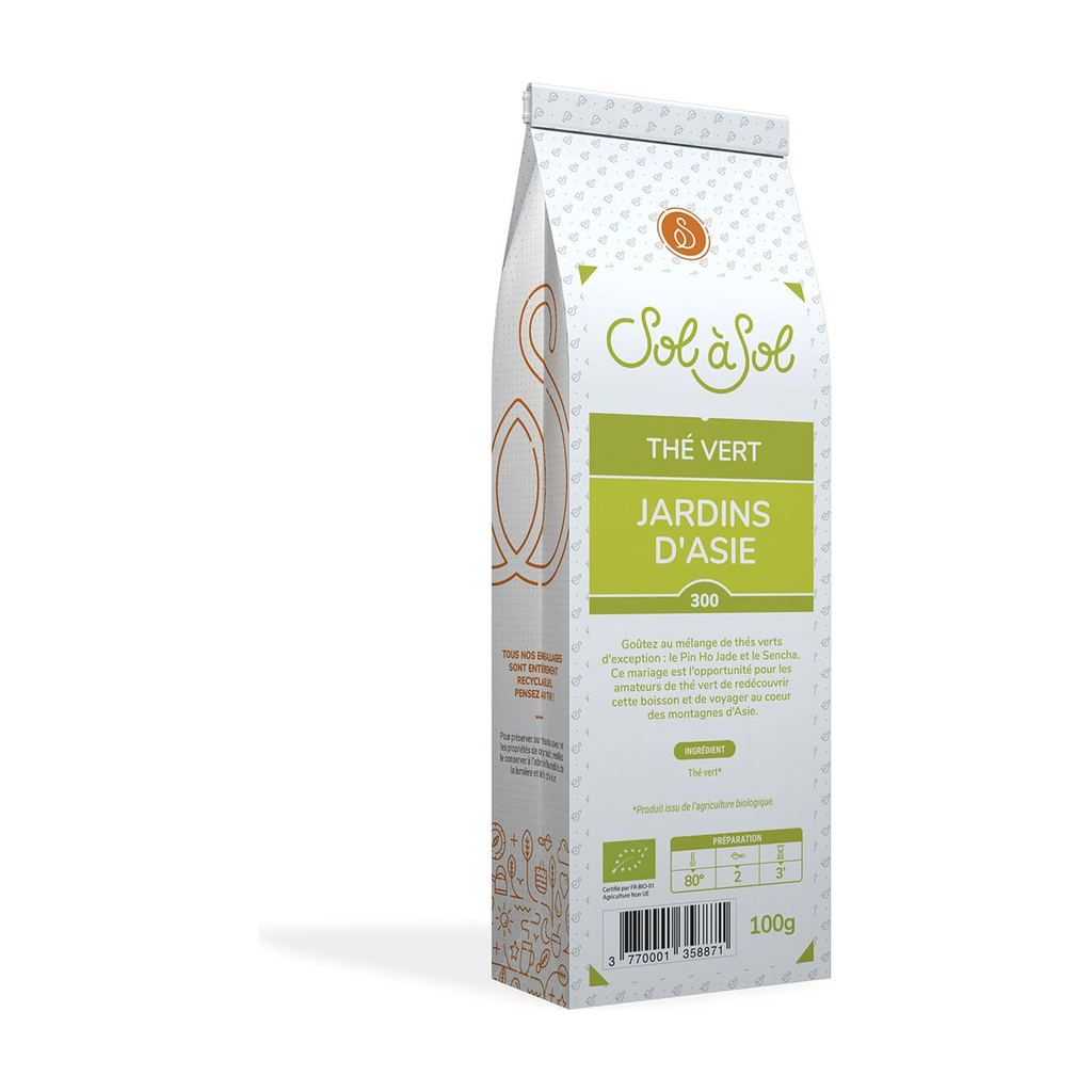 [SS-TV-JARDASIE100] 100g - Thé vert jardin d'Asie/jardin zen bio - Sol à Sol