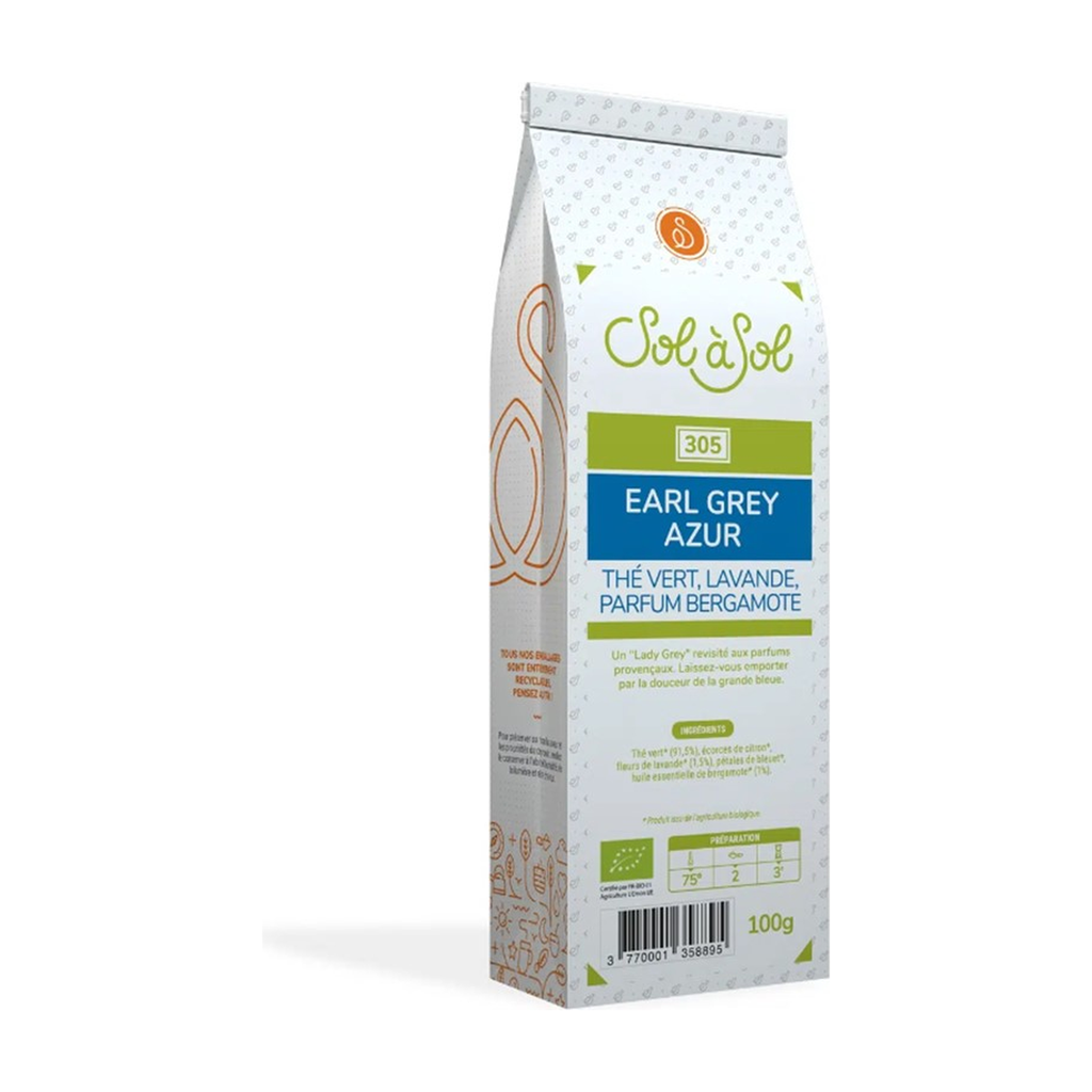 [SS-TV-EGAZUR100] 100g - Thé vert Earl Grey Azur bio - Sol à Sol