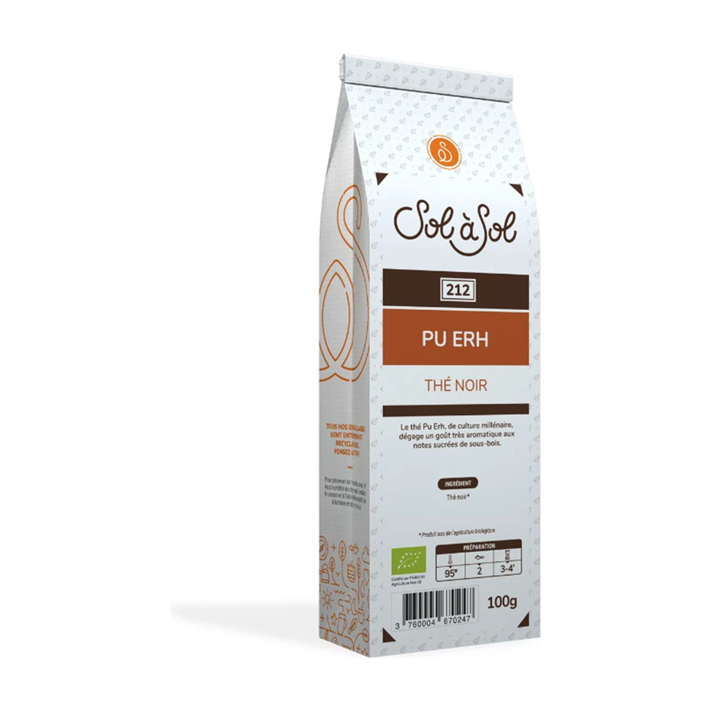 [SS-TN-PUERH100] 100g - Thé noir Pu Erh bio - Sol à Sol