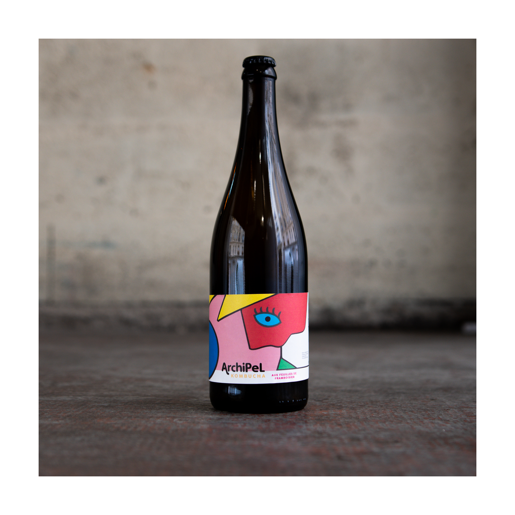 [AR-ROSAT75] 75cl - Kombucha Rosat au géranium rosat bio Bouteille Verre - Archipel