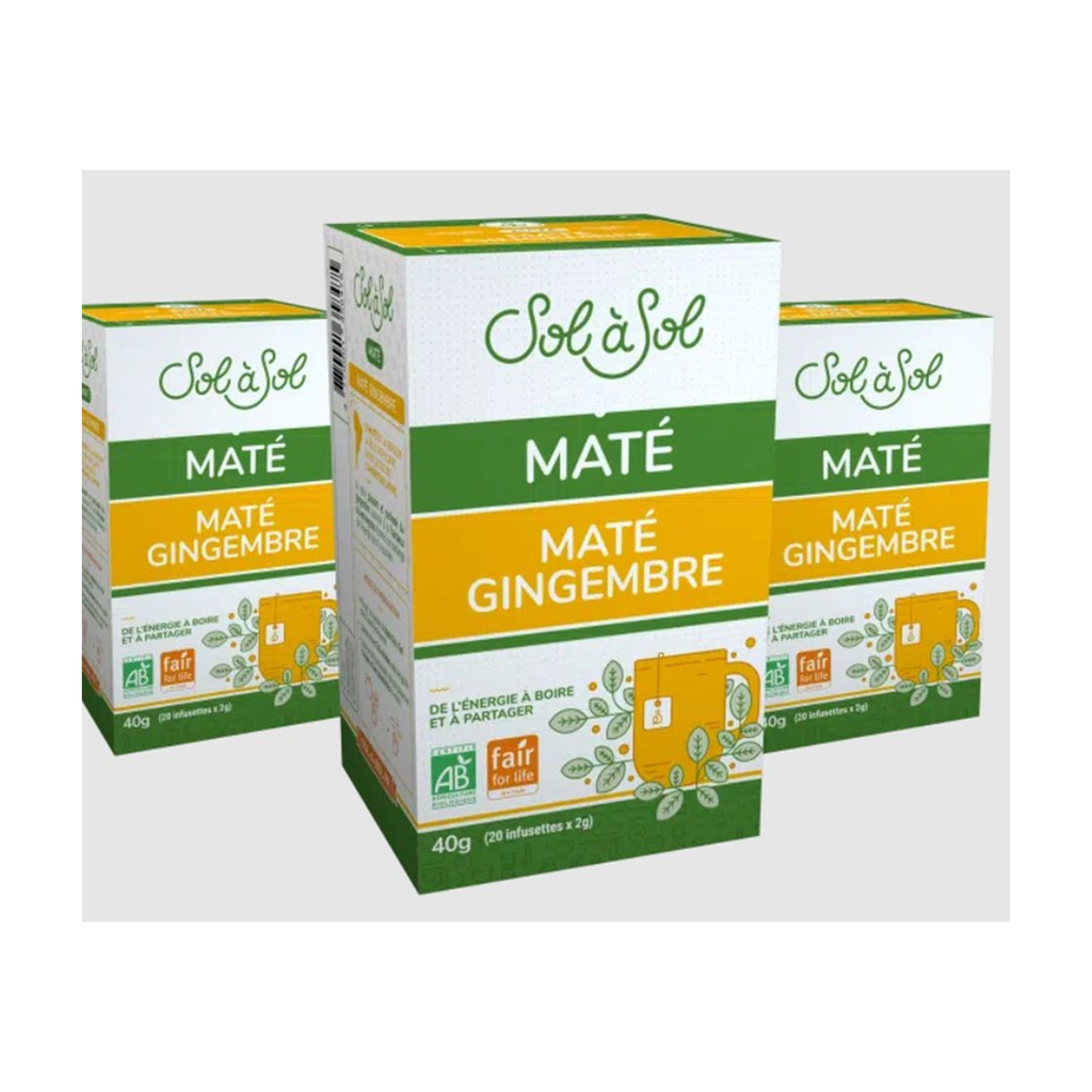 [SS-MA-GINGCITR-INF] 20 infusettes - Maté, gingembre et citron bio - Sol à Sol