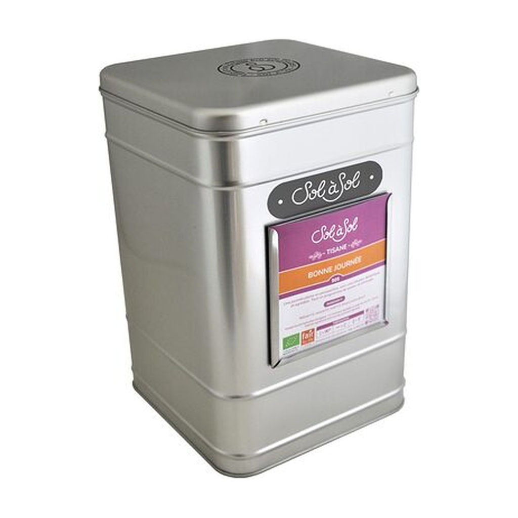 [SS-AC-BOITARG2KG] Boite métallique argentée 2kg  (171 x 171 x 256 mm) - Sol à Sol