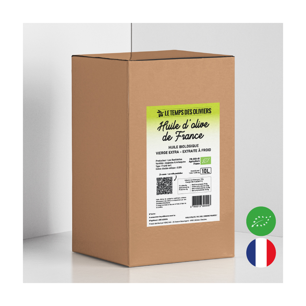 [TP-1A428] 10l - Huile d'olive vierge extra France bio - Le Temps des Oliviers
