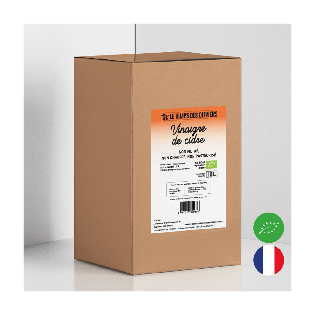 [TP-VINCID10L] 10l - Vinaigre de cidre bio - Le Temps des Oliviers