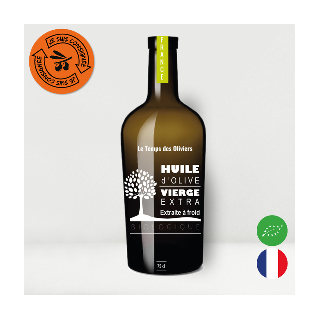 [TP-1A401] 50cl - Huile d'olive vierge extra France bio (réemploi) - Le Temps des Oliviers