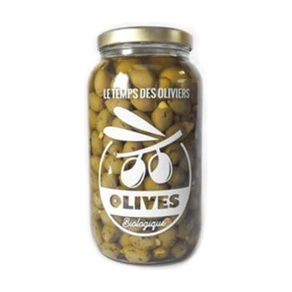 [TP-1B622] 2,8kg - Olives vertes farcies aux amandes bio - Le Temps des Oliviers