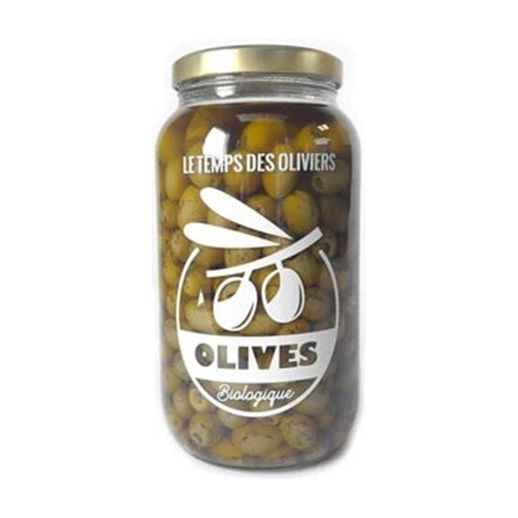 [TP-1B628] 2,8kg - Olives vertes farcies au piment japaleno bio - Le Temps des Oliviers