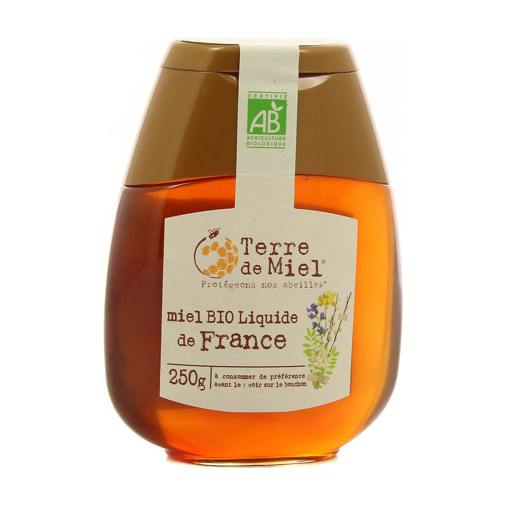 [TM-MIELF-SQUEEZ250] 250g - Miel toutes fleurs liquide en squeezer origine France bio - Terre de Miel
