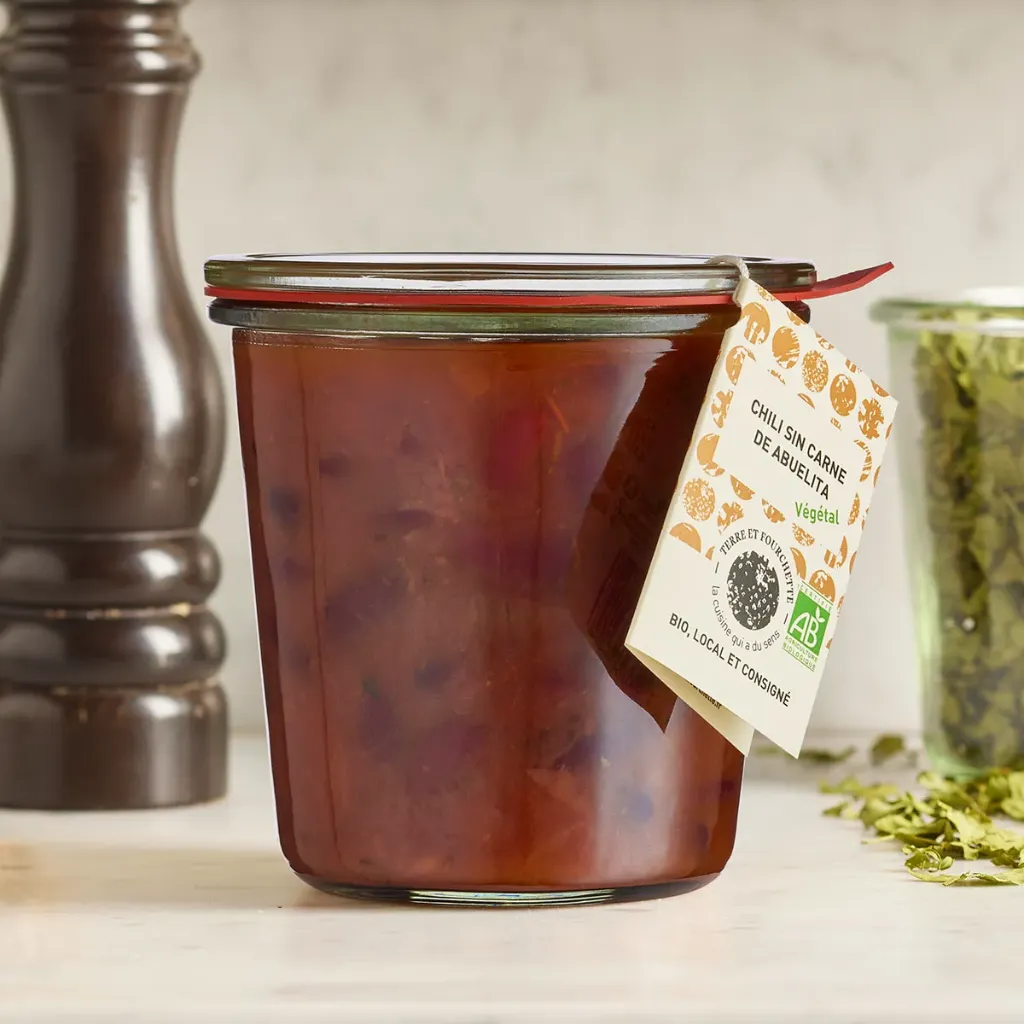 [TF-CHILI500] 500g - Chili sin carne de Abuelita (végétal) bio (consigné) - Terre et Fourchette
