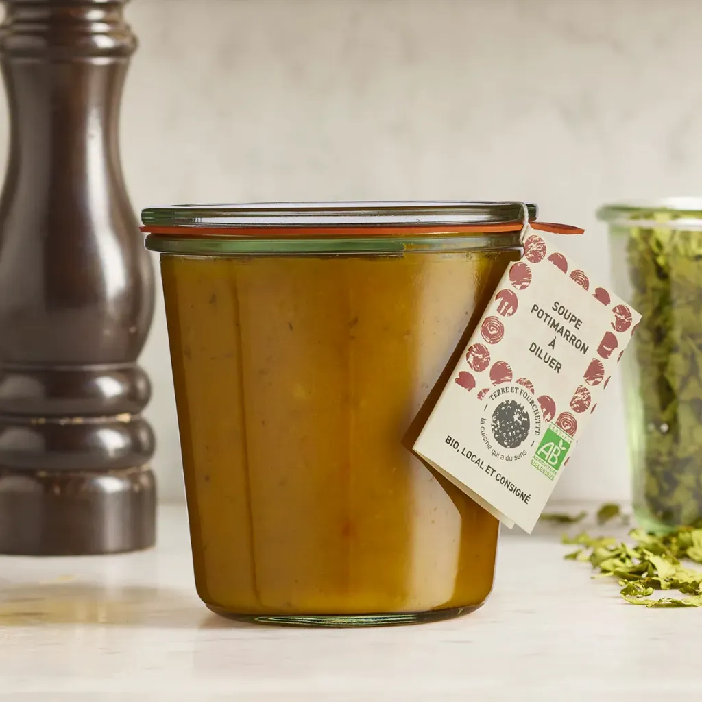 [TF-SOUPPOT500] 500g - Soupe Potimarron à diluer bio (consigné) - Terre et Fourchette