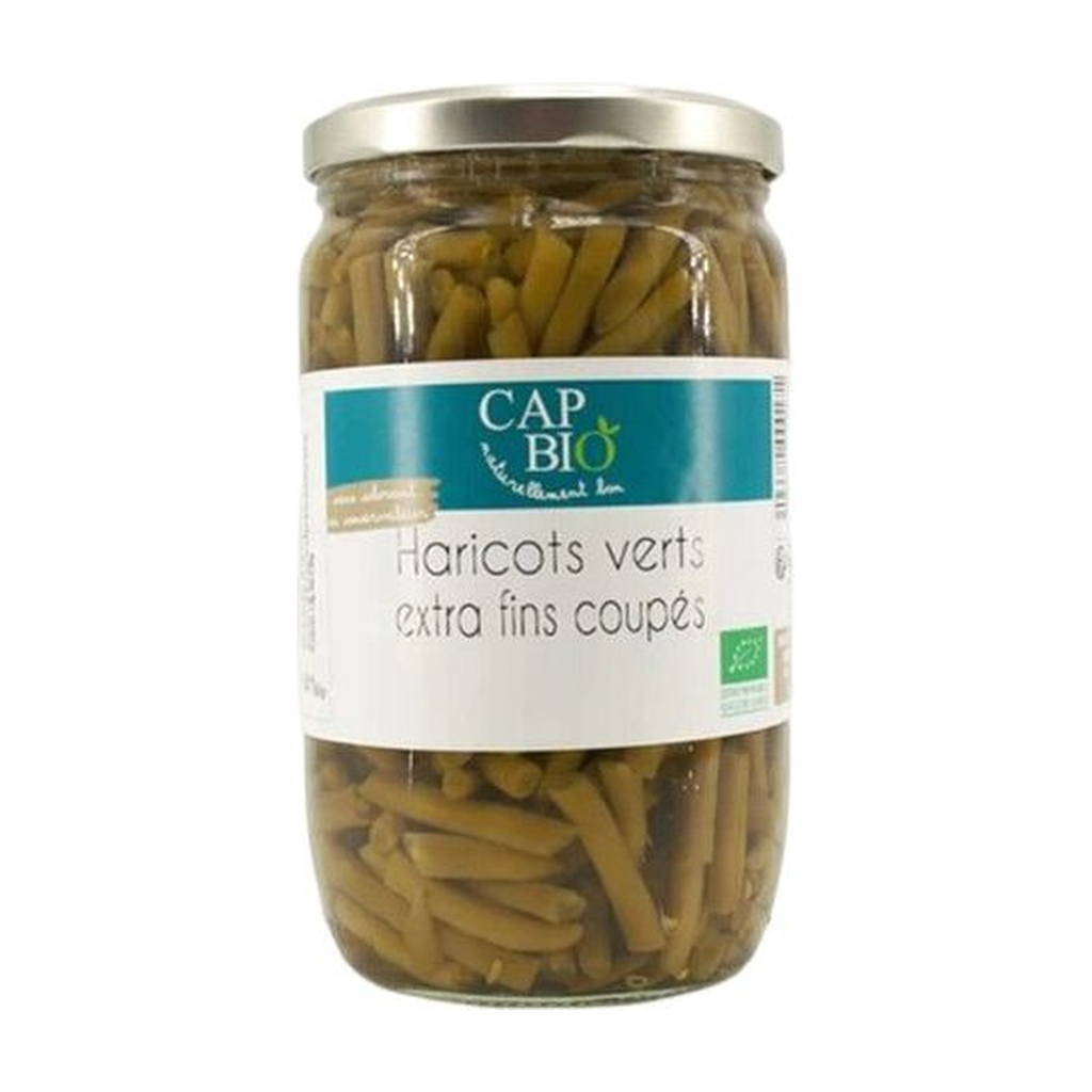 [VG-HARV720] 720ml - Haricots verts extra-fins 660g net égoutté bio (réemploi) - Cap Bio