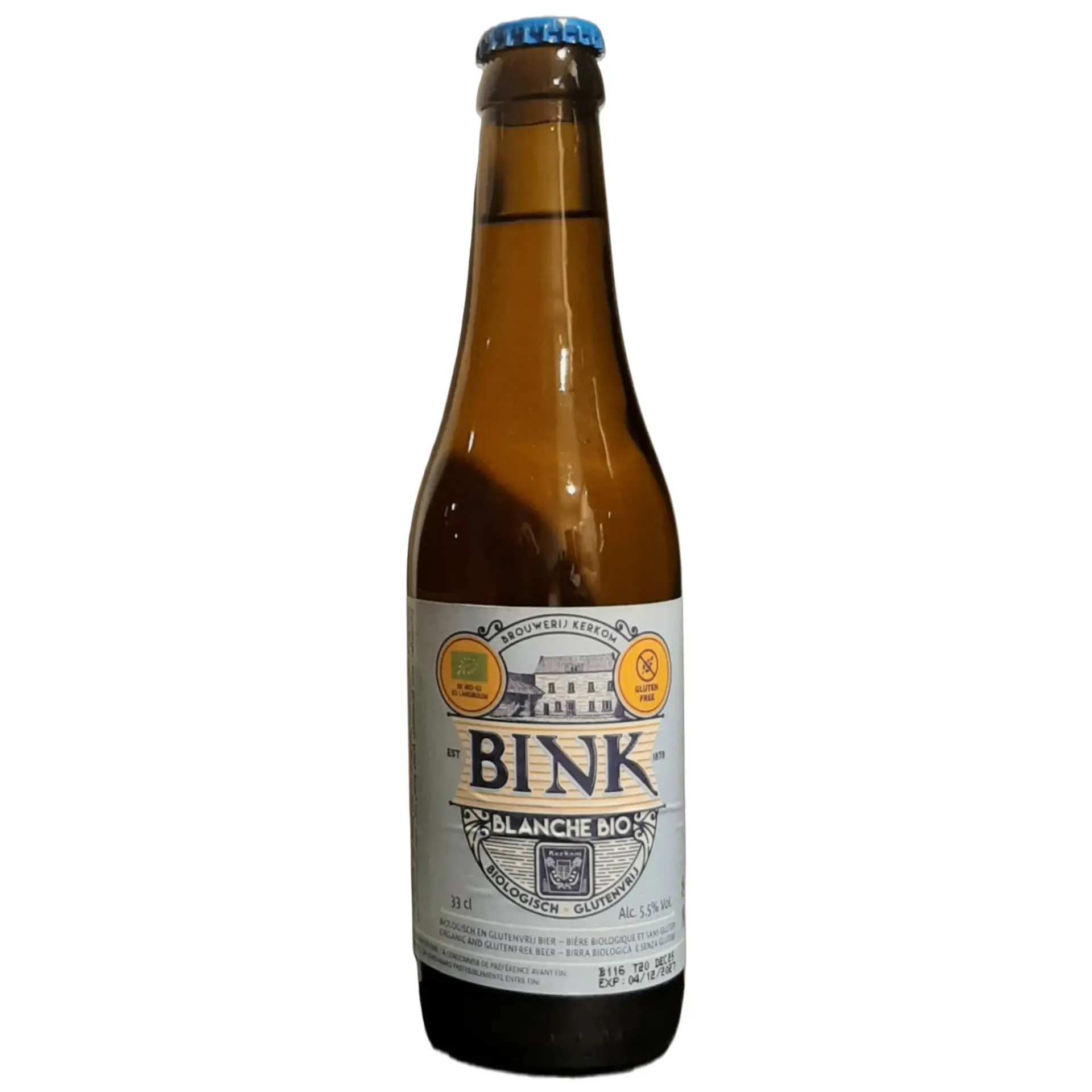 [RK-BKBLA33] 33cl - Bink Blanche - 5,5° SANS GLUTEN bio (consigné) - Brasserie De Ranke