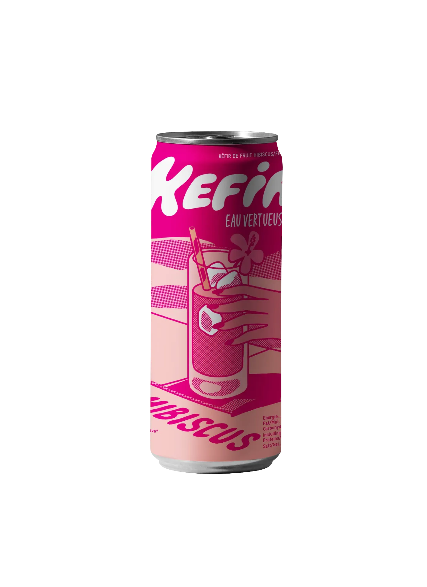 [EV-KR25] 25cl - Kéfir Hibiscus / Feuilles de cassis bio (canette alu) - L'Eau Vertueuse