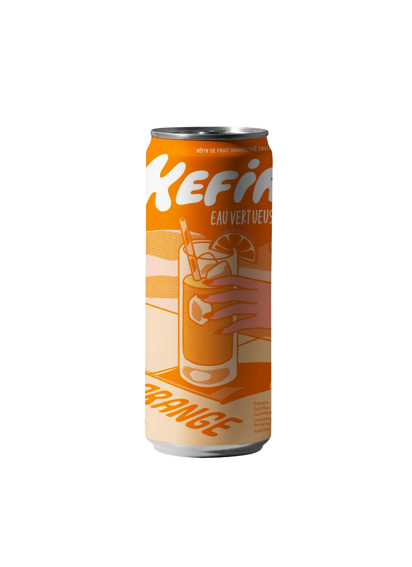 [EV-KO25] 25cl - Kéfir Orange / Thé English Breakfeast bio (canette alu) - L'Eau Vertueuse