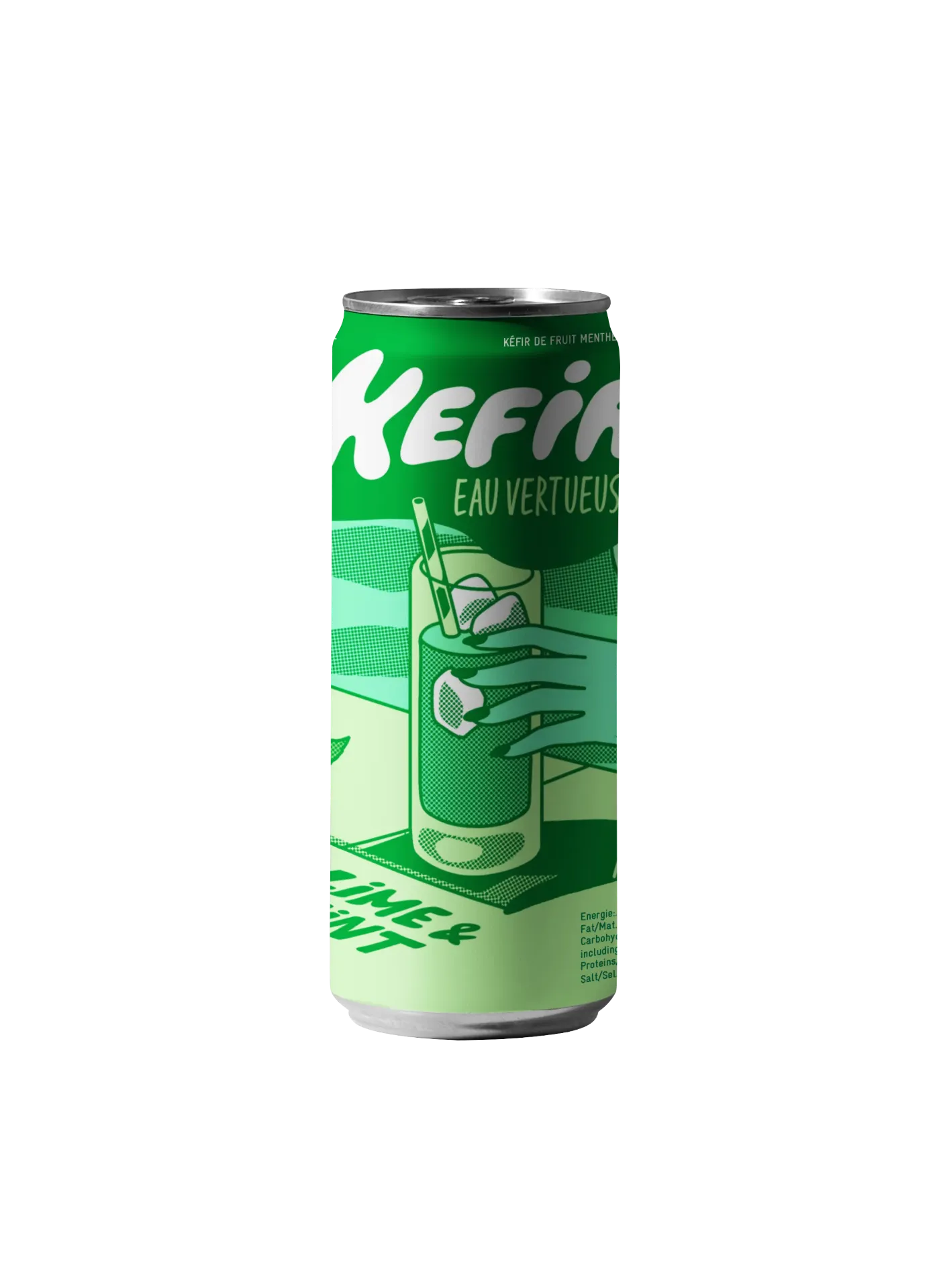[EV-KML25] 25cl - Kéfir Menthe / Citron Vert bio (canette alu) - L'Eau Vertueuse
