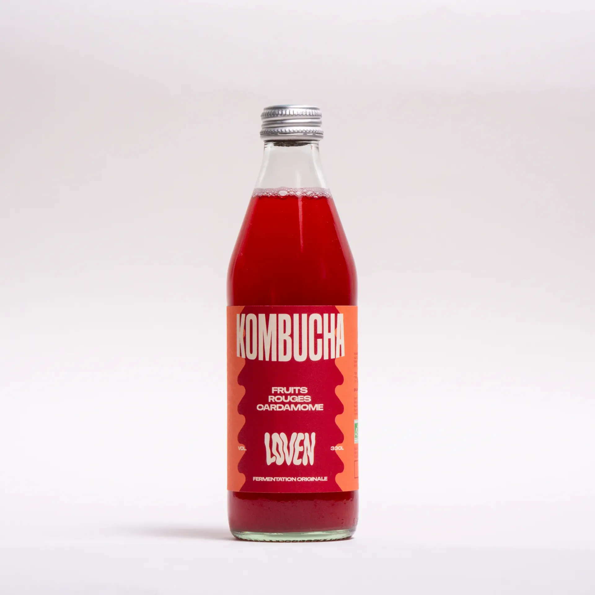[IN-KFRCA33] 33cl - Kombucha Fruits rouges Cardamone AMBIANT bio (réemploi) bio - Loven