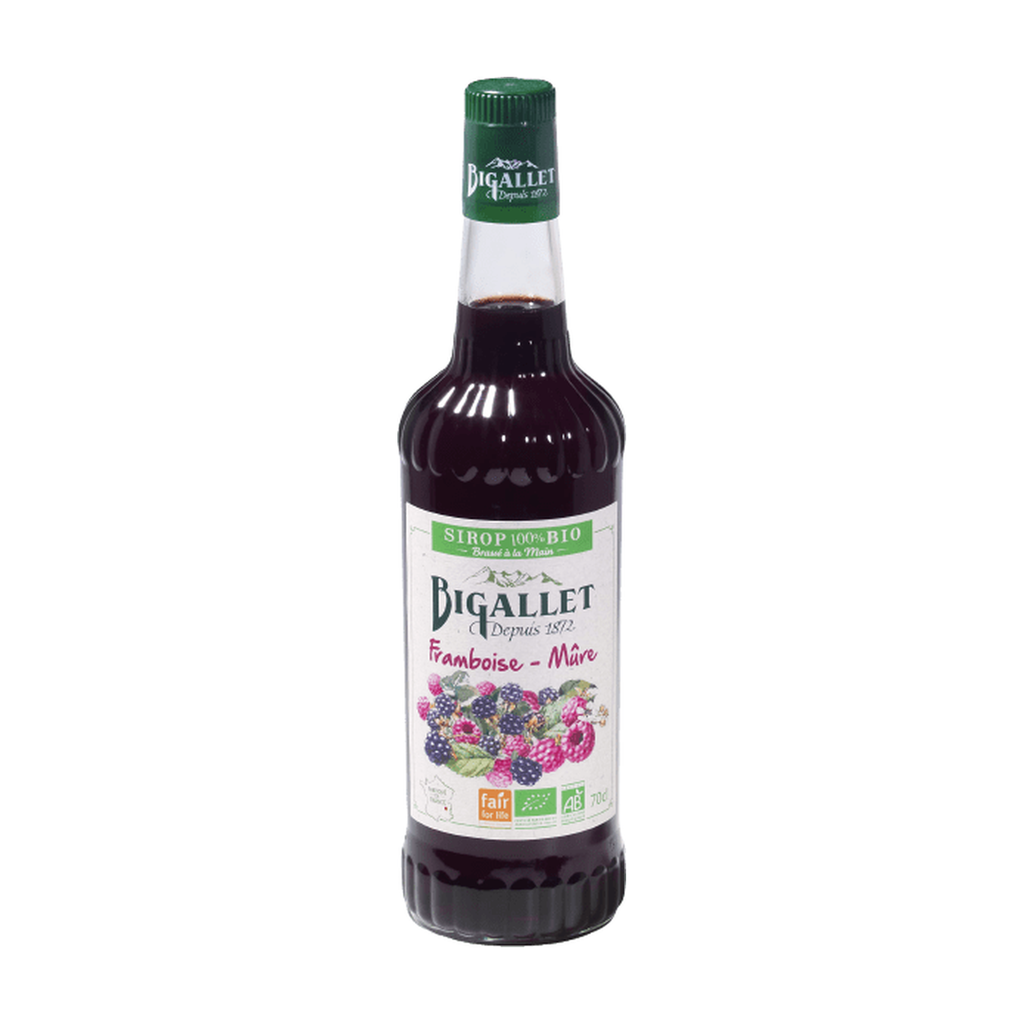 [BT-SIR-FRAMBMUR70] 70cl - Sirop framboise et mûre bio (réemploi) - Bigallet