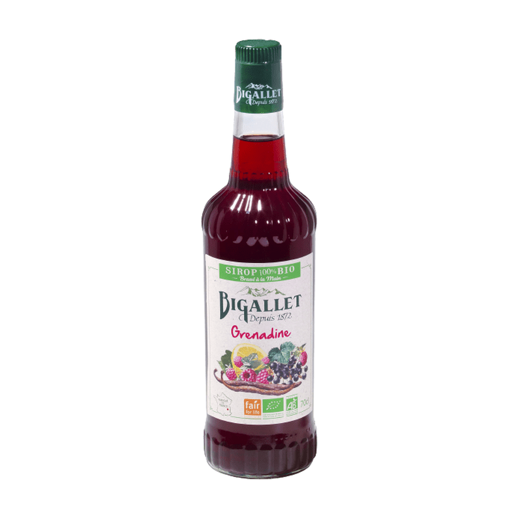 [BT-SIR-GRENAD70] 70cl - Sirop de grenadine bio (réemploi) - Bigallet