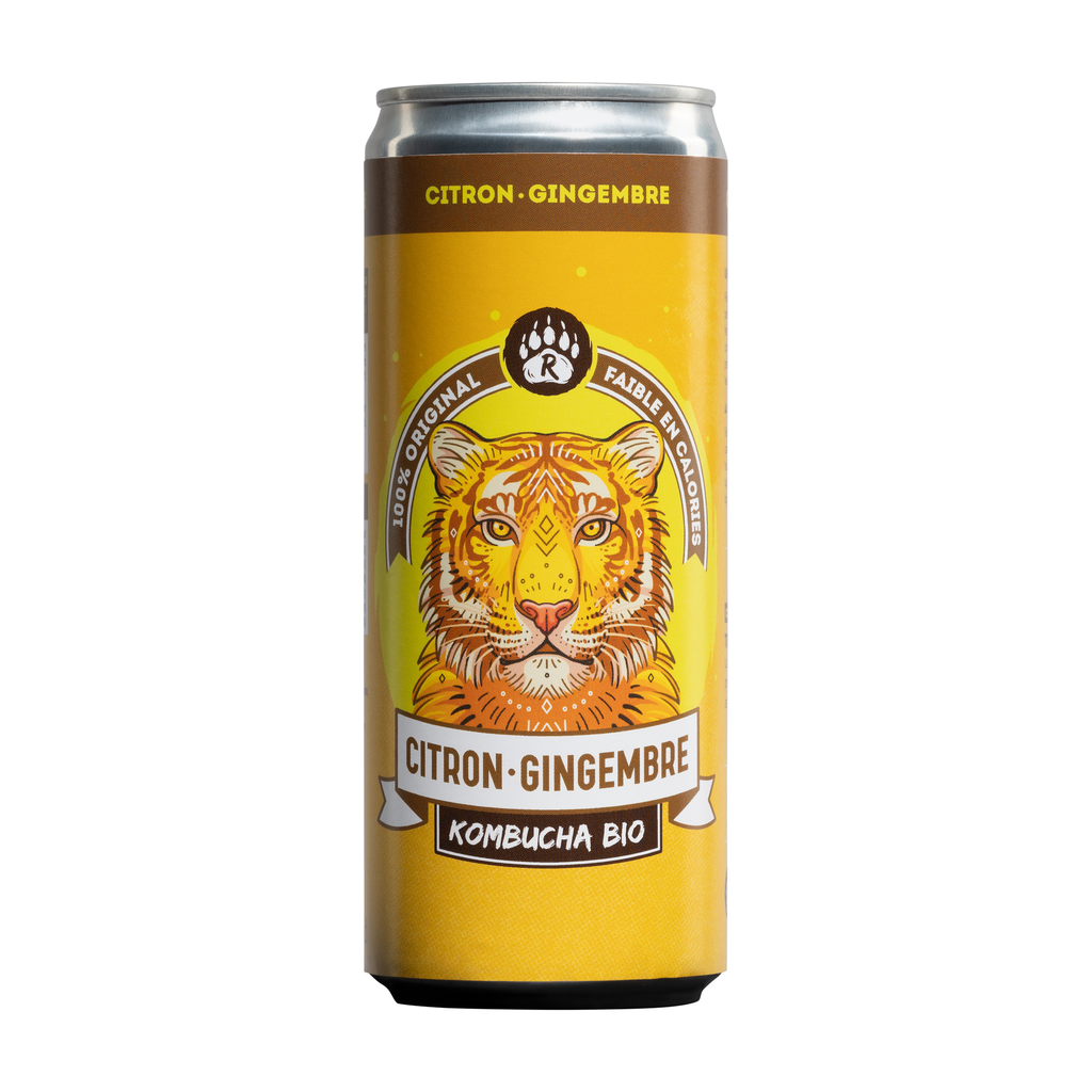 [BB-CANCITGI33] 33cl - Kombucha Citron Gingembre Canette alu (ambiant) bio - R Kombucha