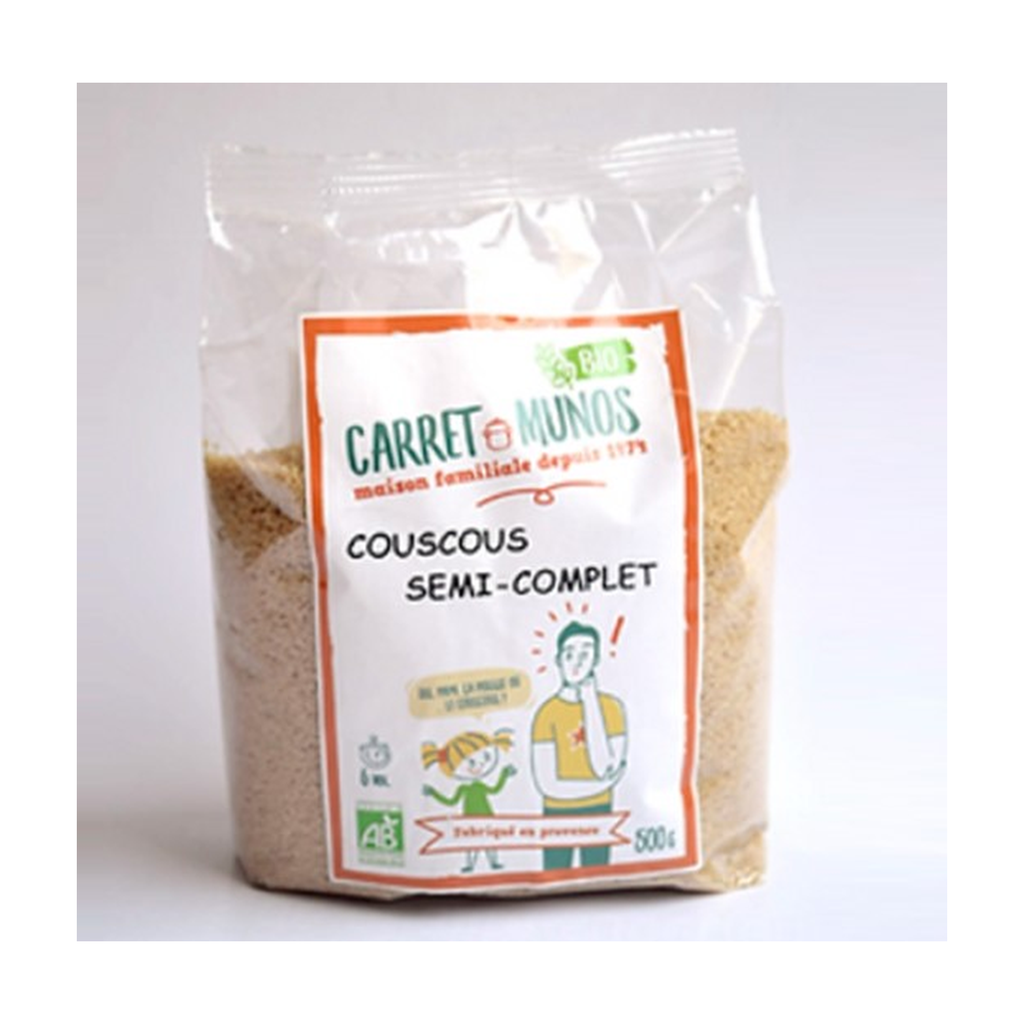 [MU-COUSSEM500] 500g - Couscous Semi-Complet bio - Carret Munos
