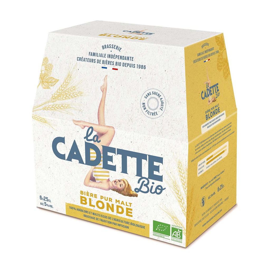 [CL-CADBL25X6] pack de 6x25cl - Cadette blonde 5° bio - Brasserie Castelain
