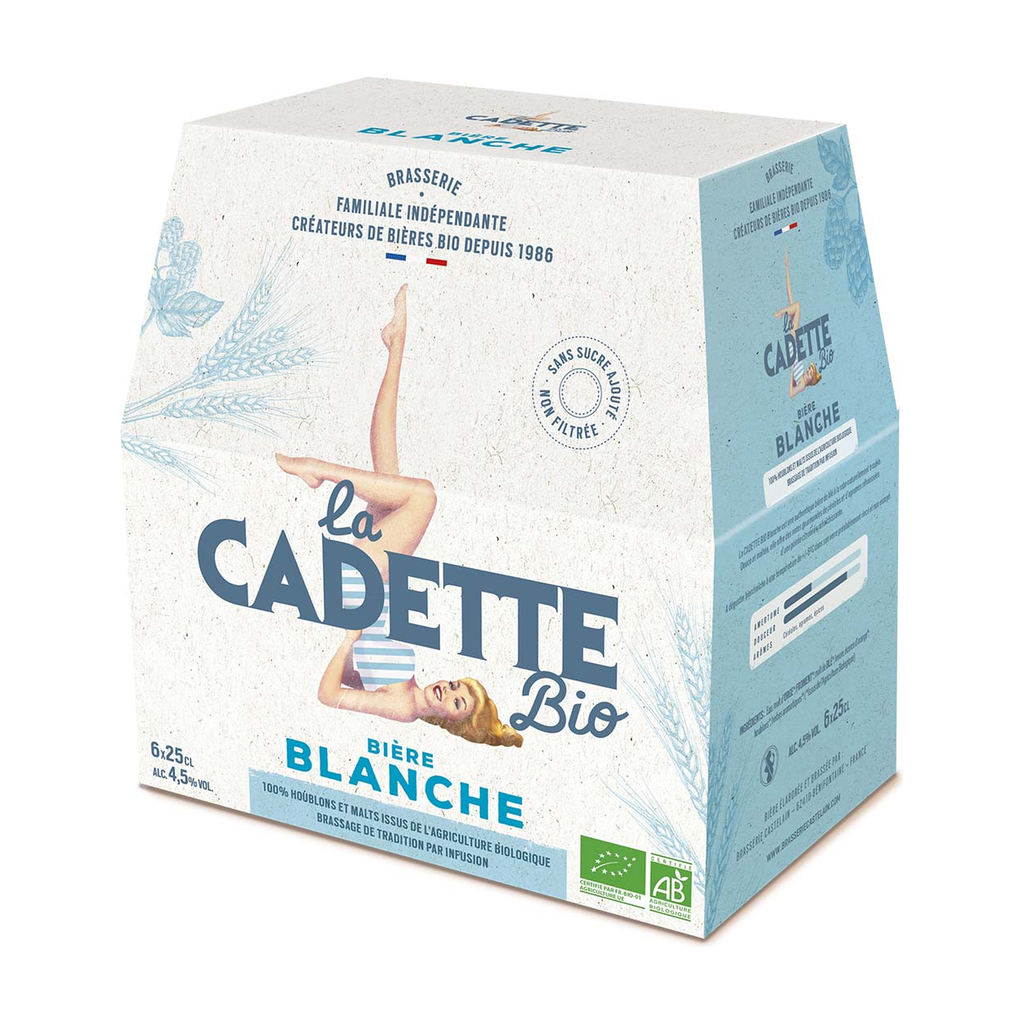 [CL-CADBC25X6] pack de 6x25cl - Cadette blanche 4,5° bio - Brasserie Castelain