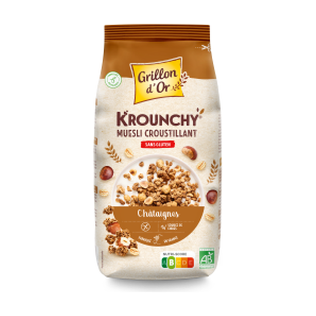 [GO-569] 500g - Krounchy châtaignes sans gluten bio - Grillon d'Or