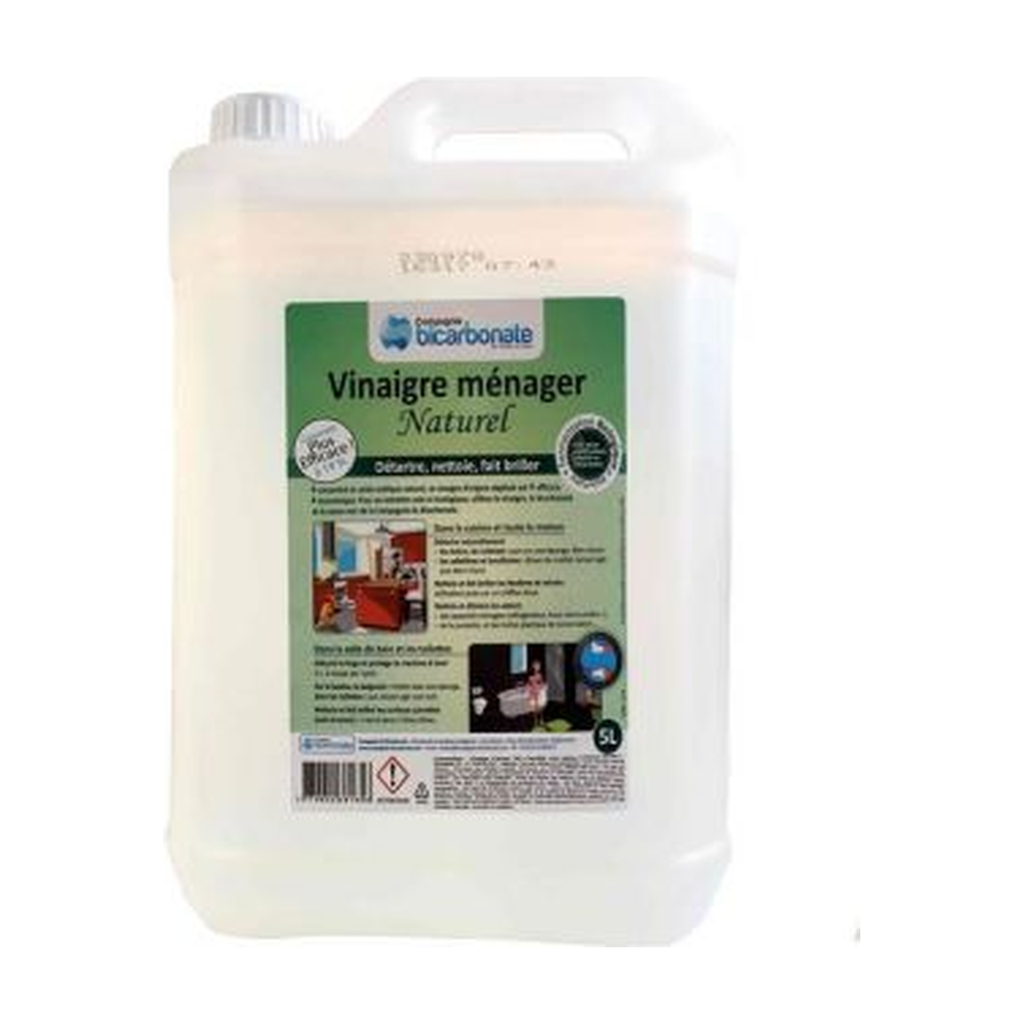 [CB-VINMEN5L] 5l - Vinaigre ménager naturel concentré à 14 °- Neutre - Compagnie du Bicarbonate