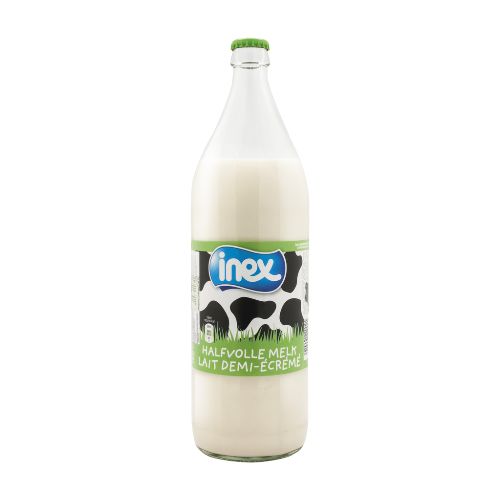 [IX-DECNB1L] 1l - Lait demi-écrémé UHT - bouteille (bouteille verre consignée, NON BIO) - Inex