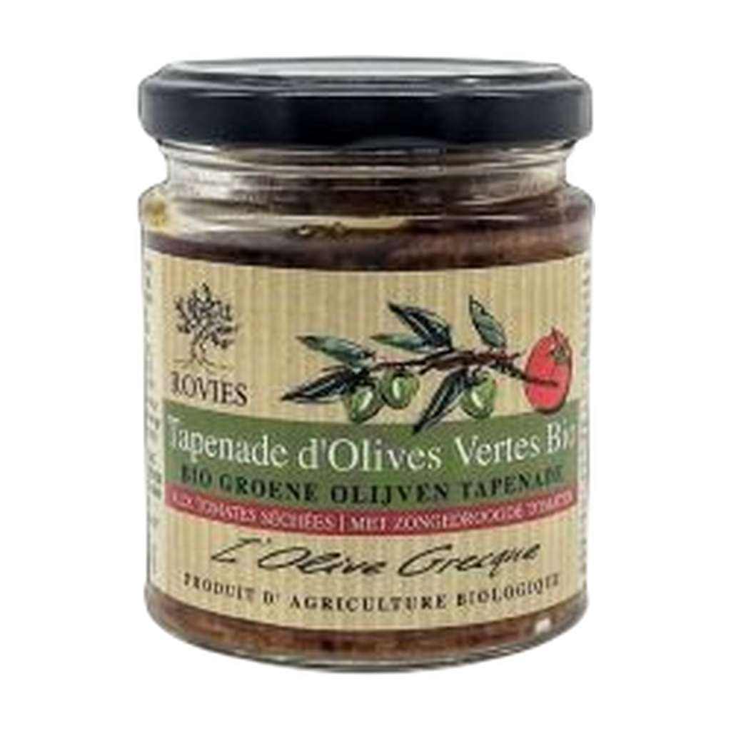 [EP-TVTSROV180] 180g - Tapenade d'olive verte et tomate séchées bio - Rovies