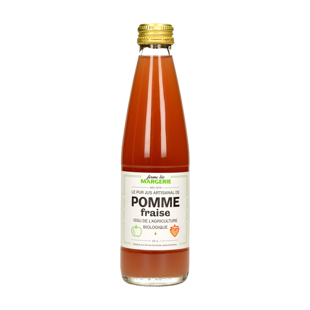 [MG-POMFRA25] 25cl - Jus Pomme-Fraise bio - Ferme de Margerie