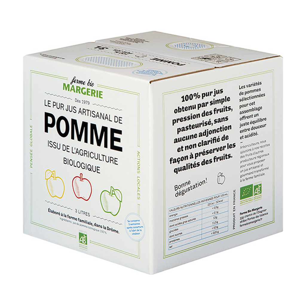 3l - Jus de Pomme bio - Ferme de Margerie