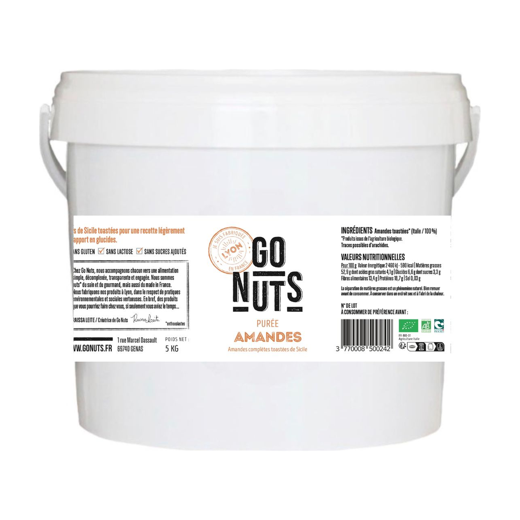 [GN-00077] 5kg - Purée d'amandes complètes torréfiées VRAC bio - Go Nuts