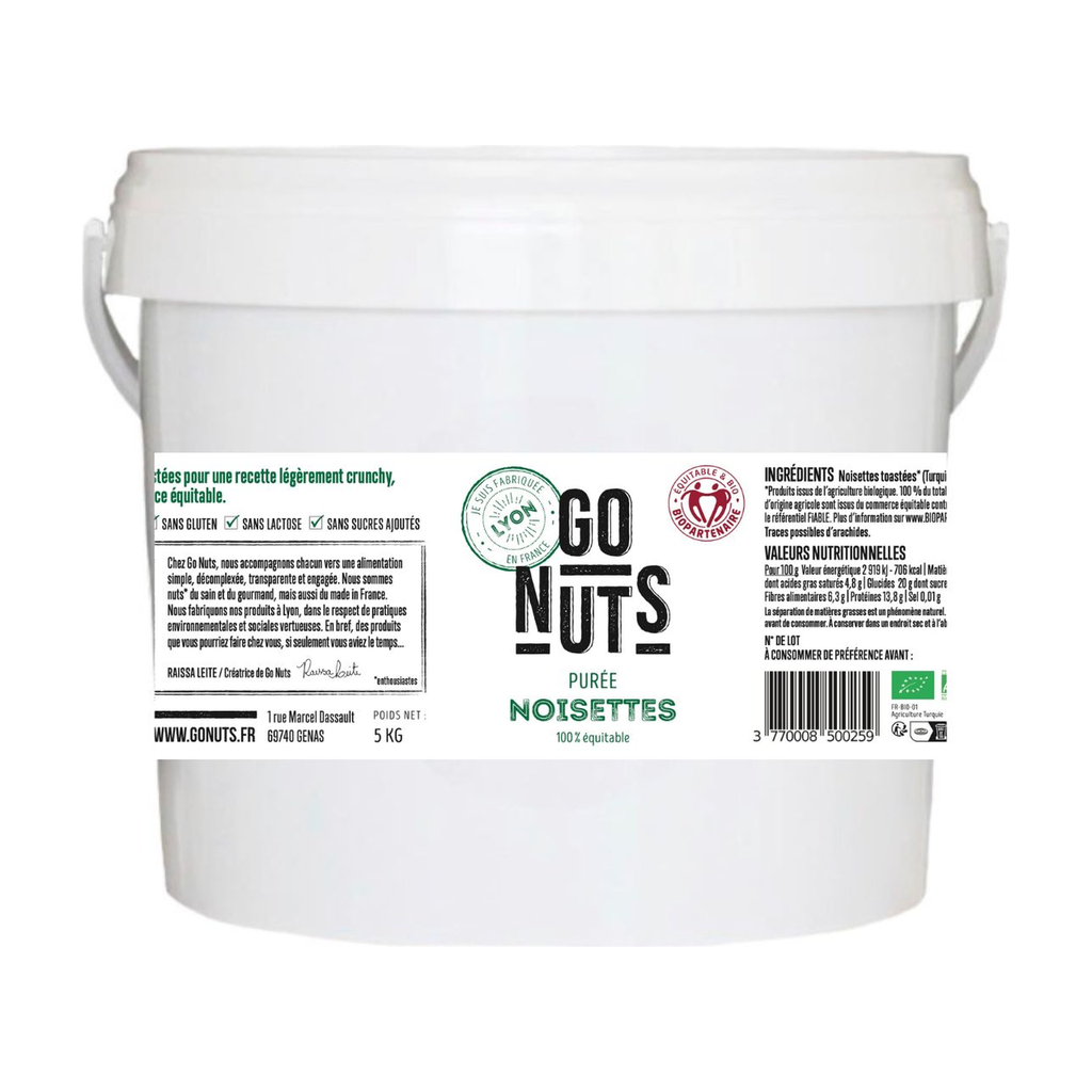 [GN-00079] 5kg - Purée de noisette grillées VRAC bio - Go Nuts